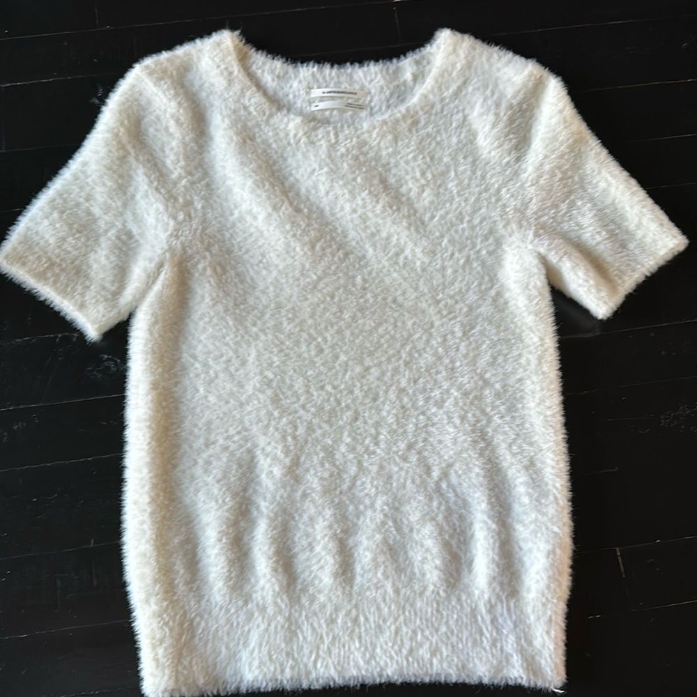 Anthropologie - NWOT - Fuzzy, cream colored sweater shirt - Size XS